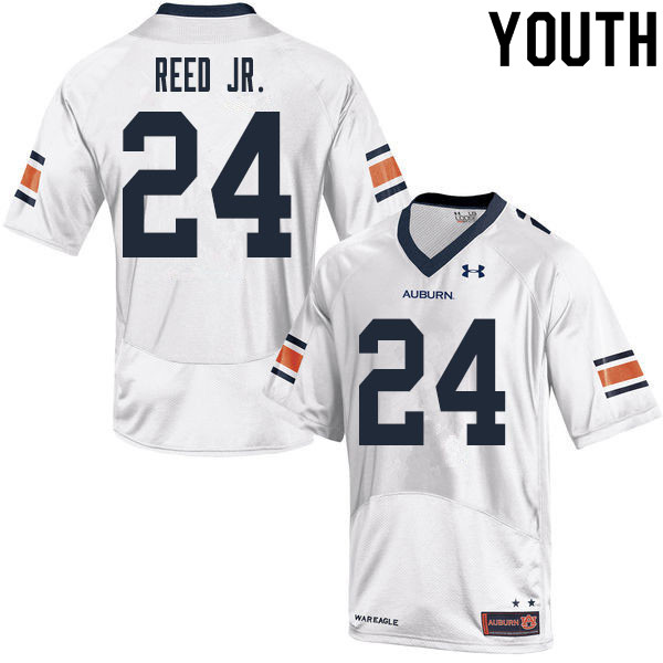 Youth Auburn Tigers #24 Eric Reed Jr. White 2020 College Stitched Football Jersey